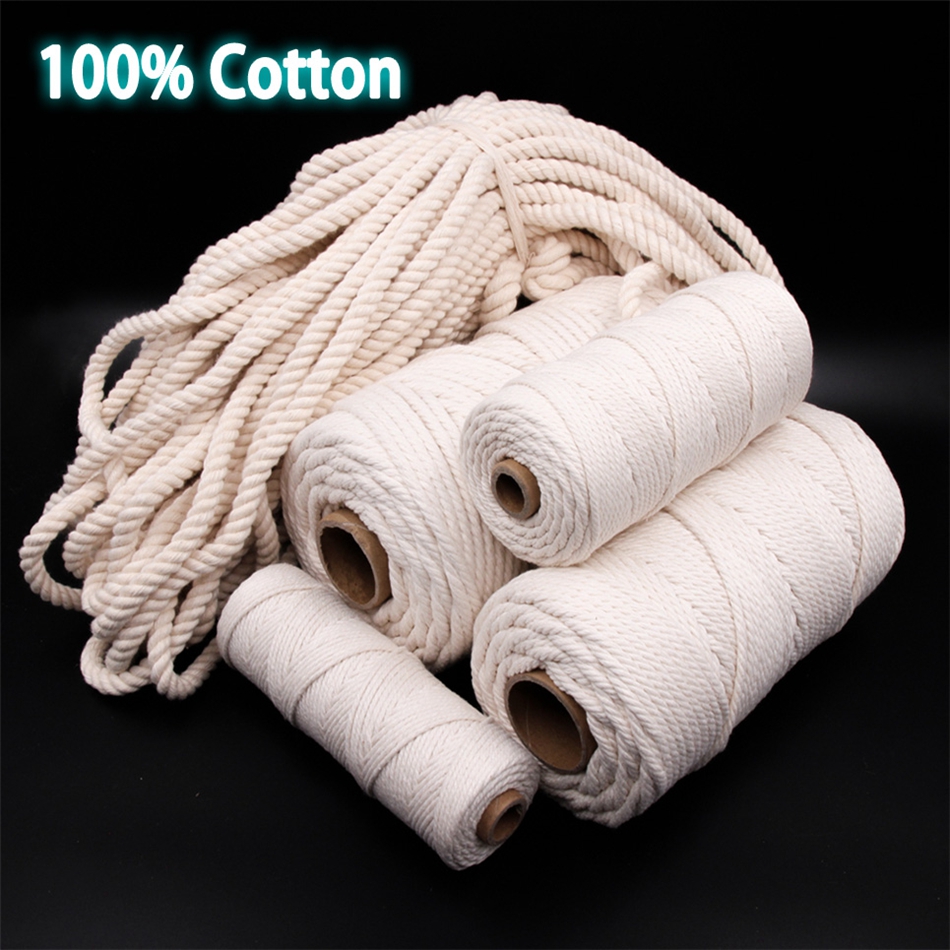 Twine Jute Natural - 1mm-10mm 100% Cotton Macrame Cord Rope
