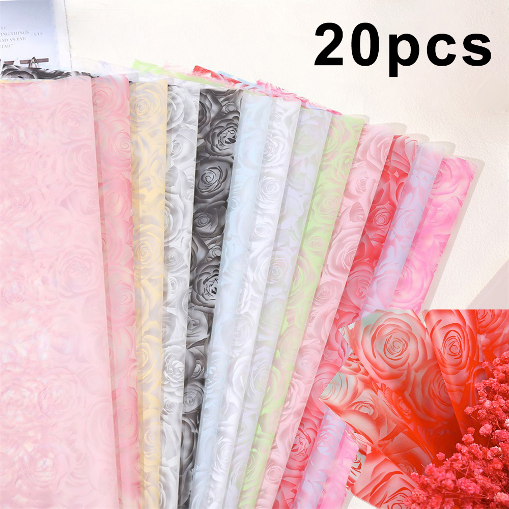 Florist Supply Bulk - 20pcs Flower Wrapping Paper Golden Border