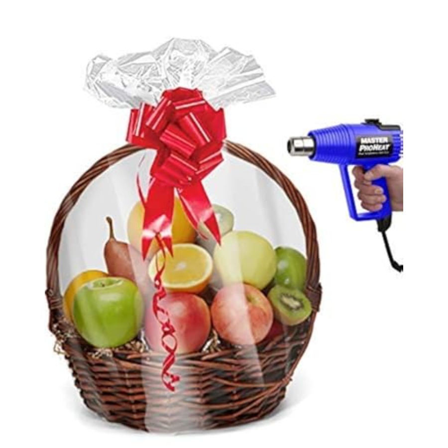 Shrink Wrap Basket Bags 20 Pac - مراجعة Cellophane Wrap Clear وسعره