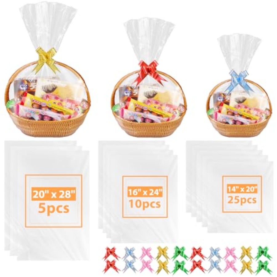 90PCS Shrink Wrap Bags for Chr - مراجعة Cellophane Wrap Clear وسعره