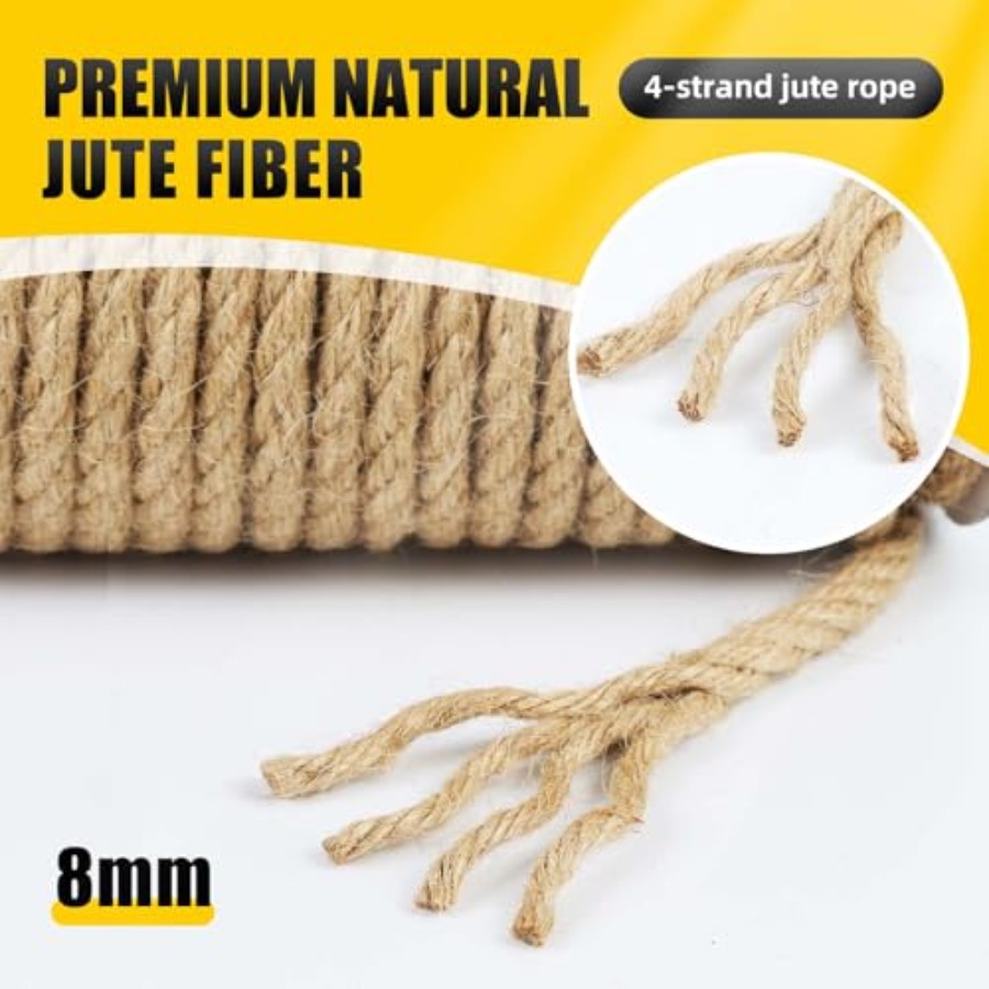 Natural Jute Twine 8MM x 50FT  - مراجعة Twine Jute Natural وسعره