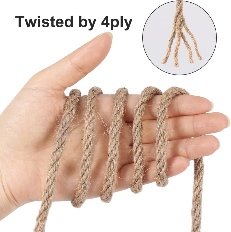 6mm Jute Rope 50ft, Natural Tw - مراجعة Twine Jute Natural وسعره