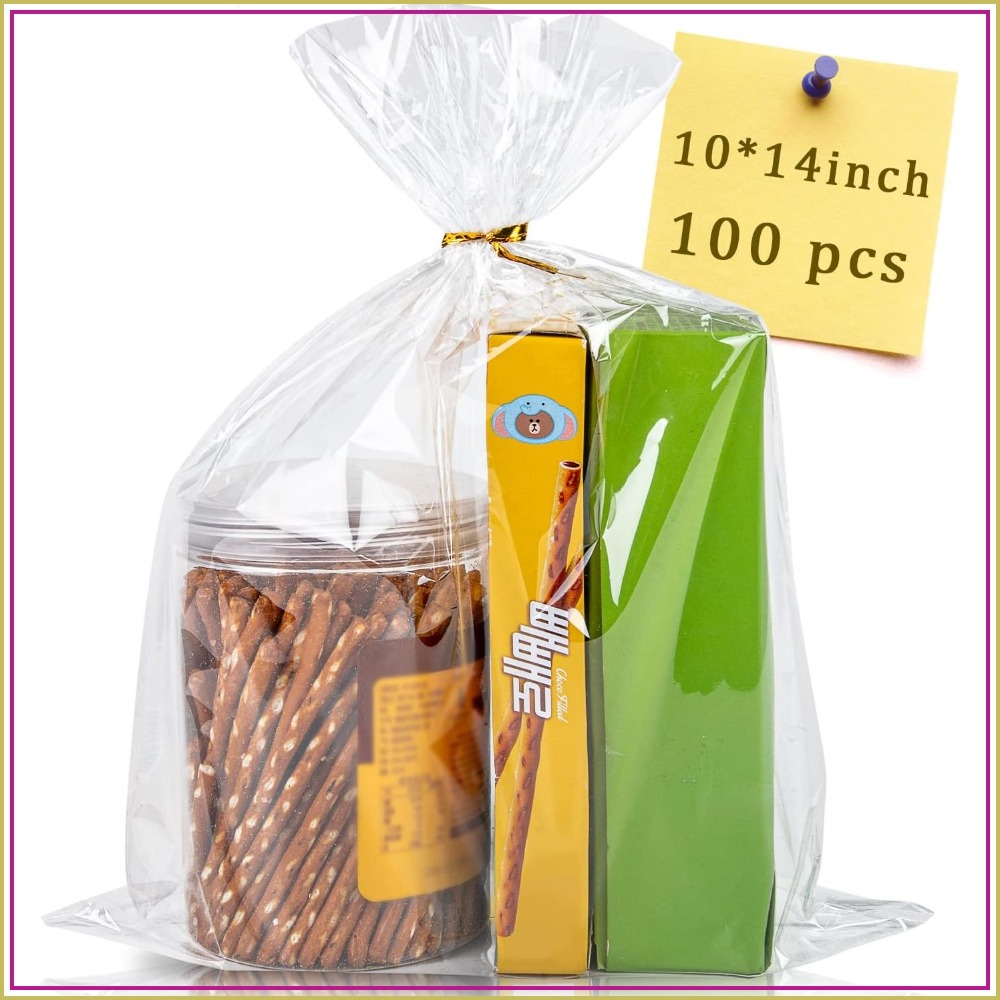 100pcs Cellophane Bags 10x14 C - مراجعة Cellophane Wrap Clear وسعره