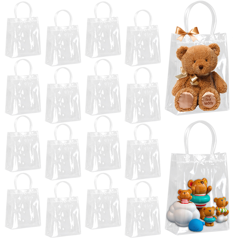 5/10Pcs Clear Gift Bag with Ha - مراجعة Cellophane Wrap Clear وسعره