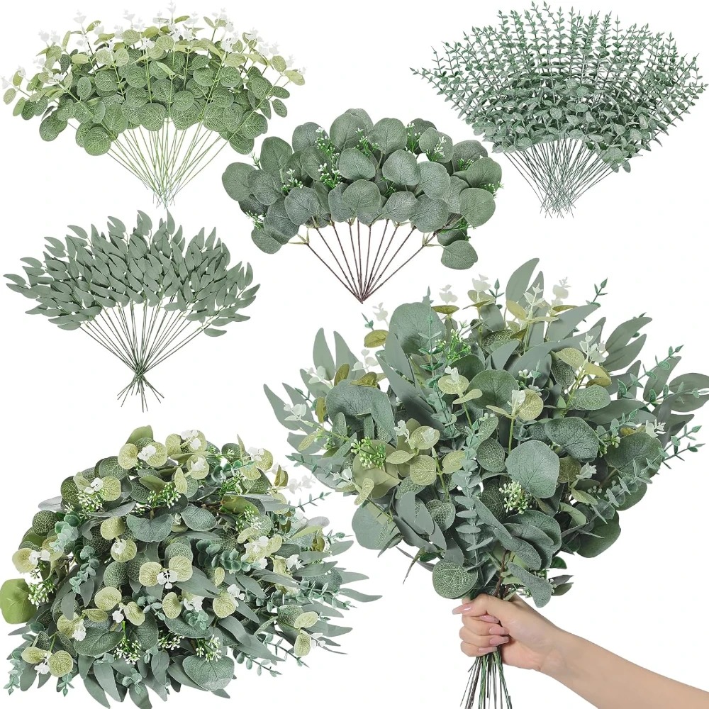 20pcs Eucalyptus Leaves Stems  - مراجعة Florist Supply Bulk وسعره