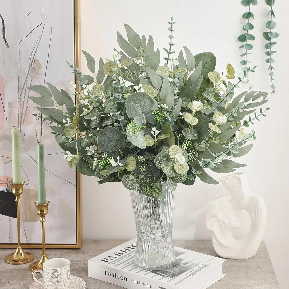 20pcs Eucalyptus Leaves Stems  - مراجعة Florist Supply Bulk وسعره
