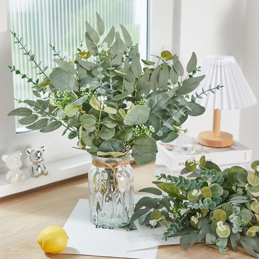 20pcs Eucalyptus Leaves Stems  - مراجعة Florist Supply Bulk وسعره