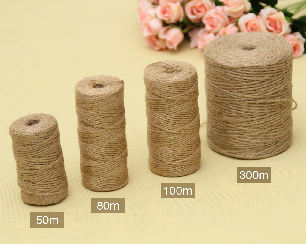 50/80/100Meters Natural Vintag - مراجعة Twine Jute Natural وسعره