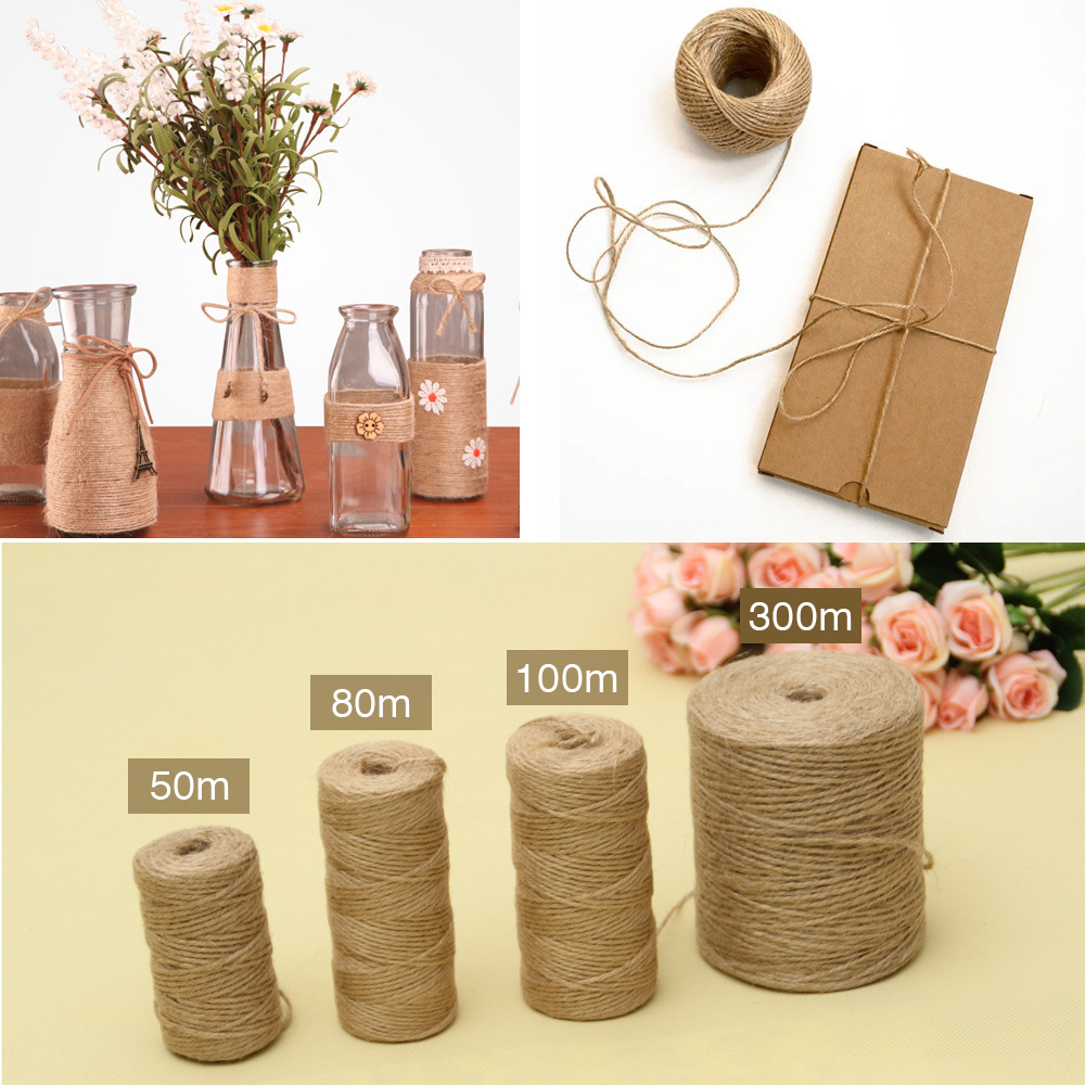 50/80/100Meters Natural Vintag - مراجعة Twine Jute Natural وسعره
