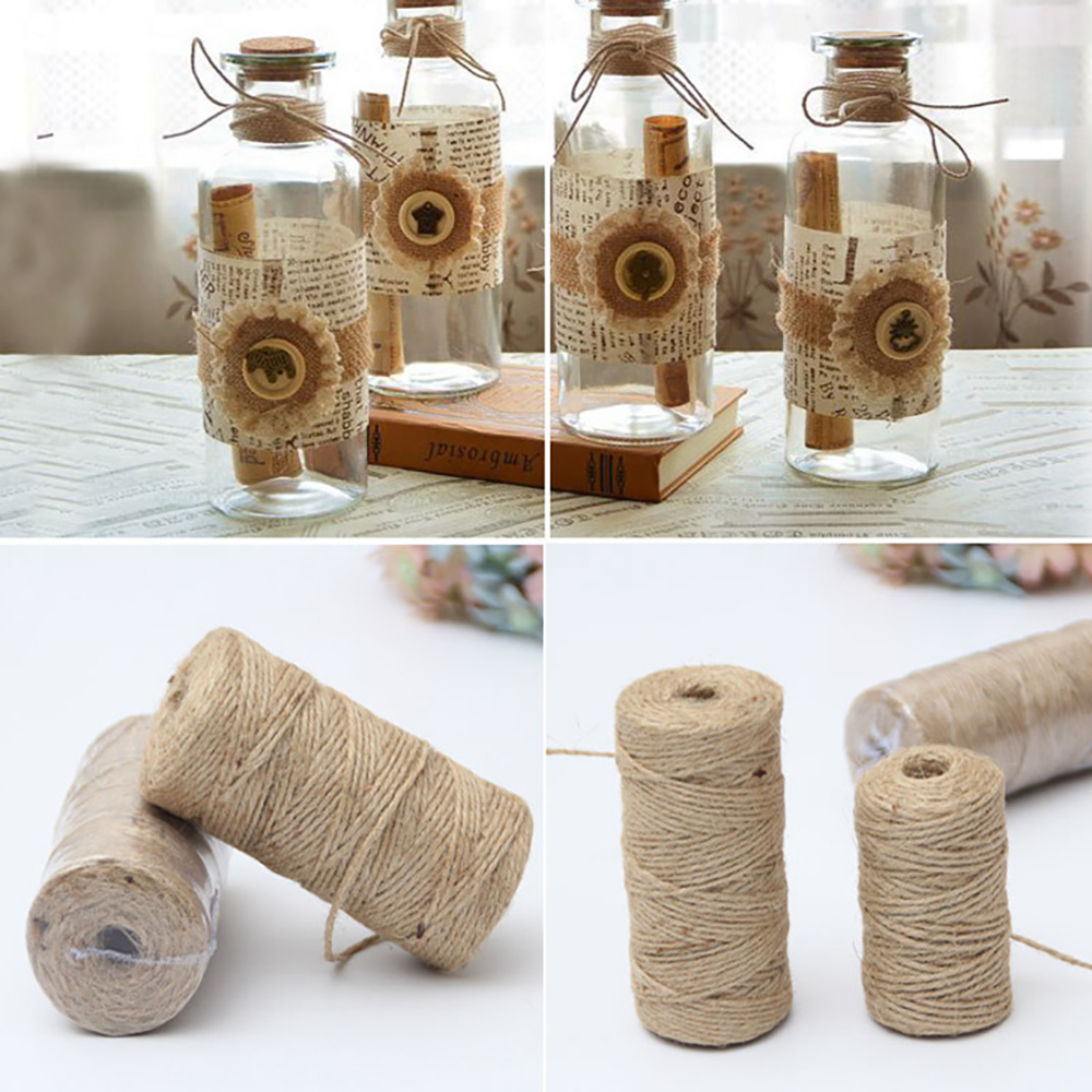 50/80/100Meters Natural Vintag - مراجعة Twine Jute Natural وسعره