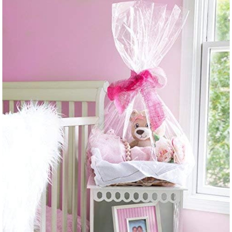 Clear Basket Bags, 5 Pack Larg - مراجعة Cellophane Wrap Clear وسعره