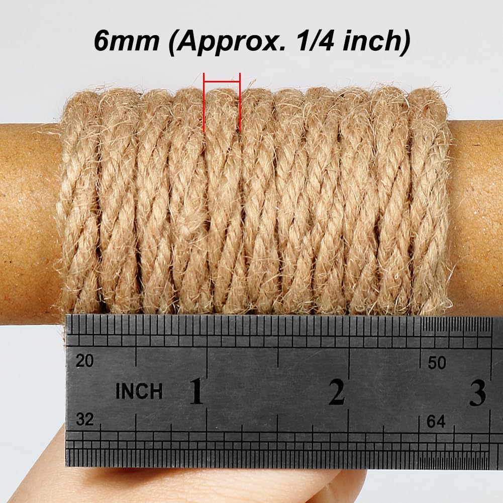 6mm Jute Rope 33ft Natural Twi - مراجعة Twine Jute Natural وسعره